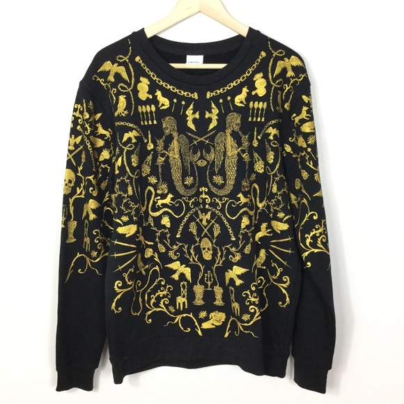 Mens Zara Gold Embroidered Skull 